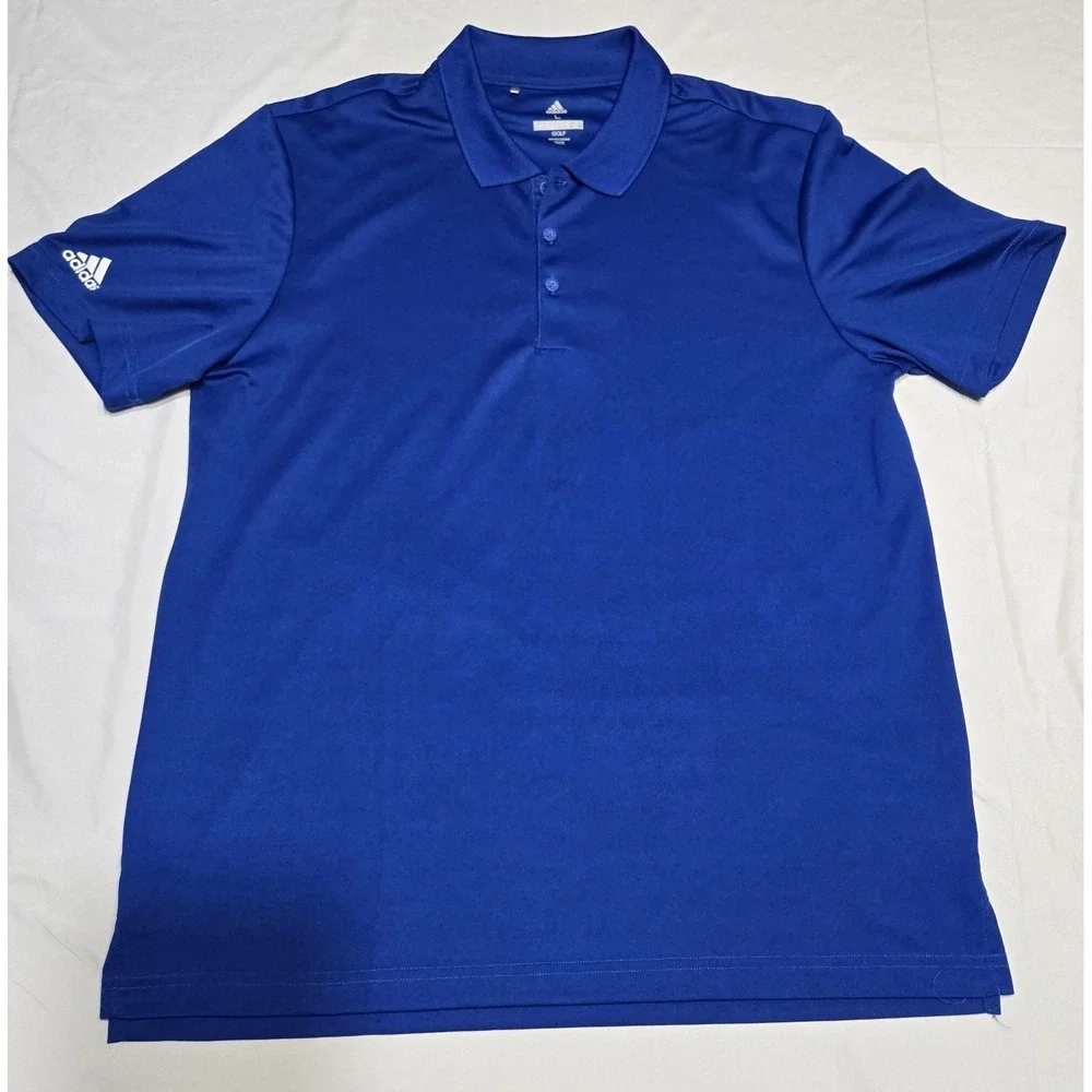 Adidas Golf‎ Mens Royal Blue Polo Shirt Large Preppy Athletic Logo